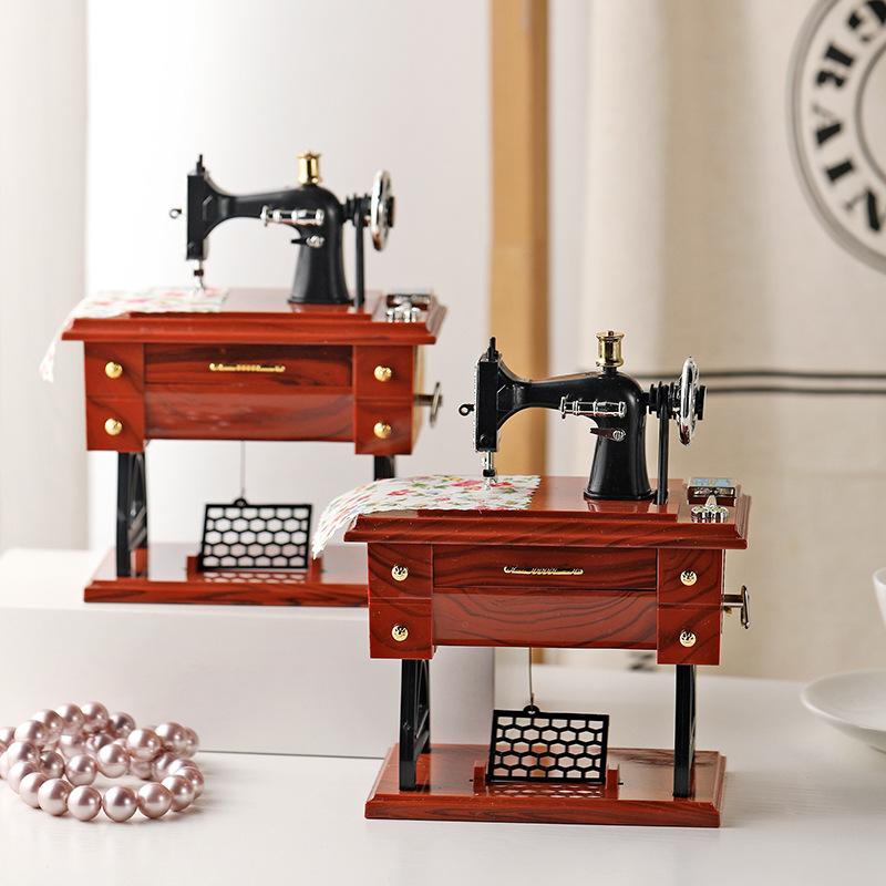 classical mini sewing music box plastic decoration music box creative friends birthday present home decoration