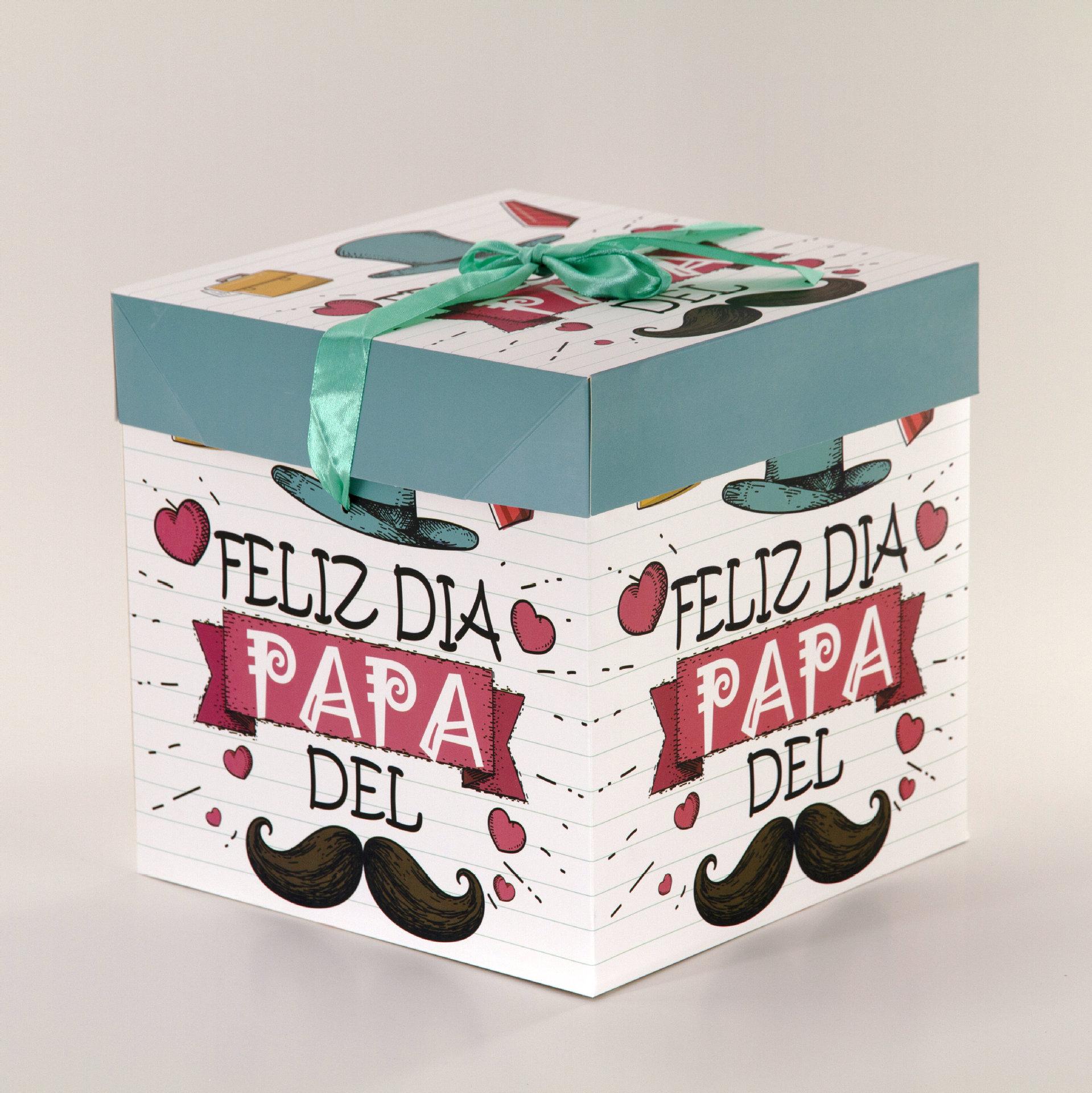 Father's Day Gift Box Paper Cake Box Wholesale Square Birthday Gift Box Portable Box Hand Gift