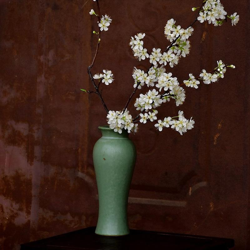 new chinese hydroponic ceramic vase flower holder plum vase large large diameter dried flower vintage simple home decoration