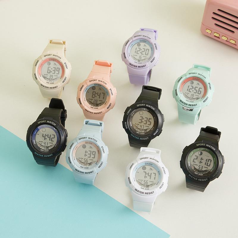 Dash Good-looking Watch Transparent Gift Box Macaron Color Waterproof Electronic Watch Men and Women Sport Watch