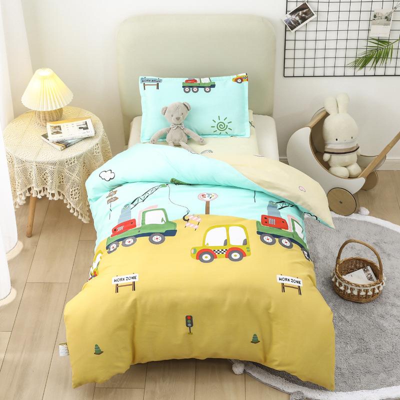 kindergarten duvet three-piece set baby's cotton quilt cover nap six-piece set of beddings baby's cotton quilt