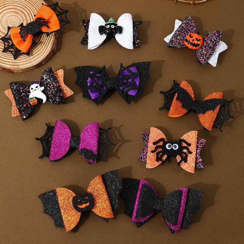 2023 new halloween barrettes ghost festival party festival atmosphere decor bow props ghost festival hair clip headdress