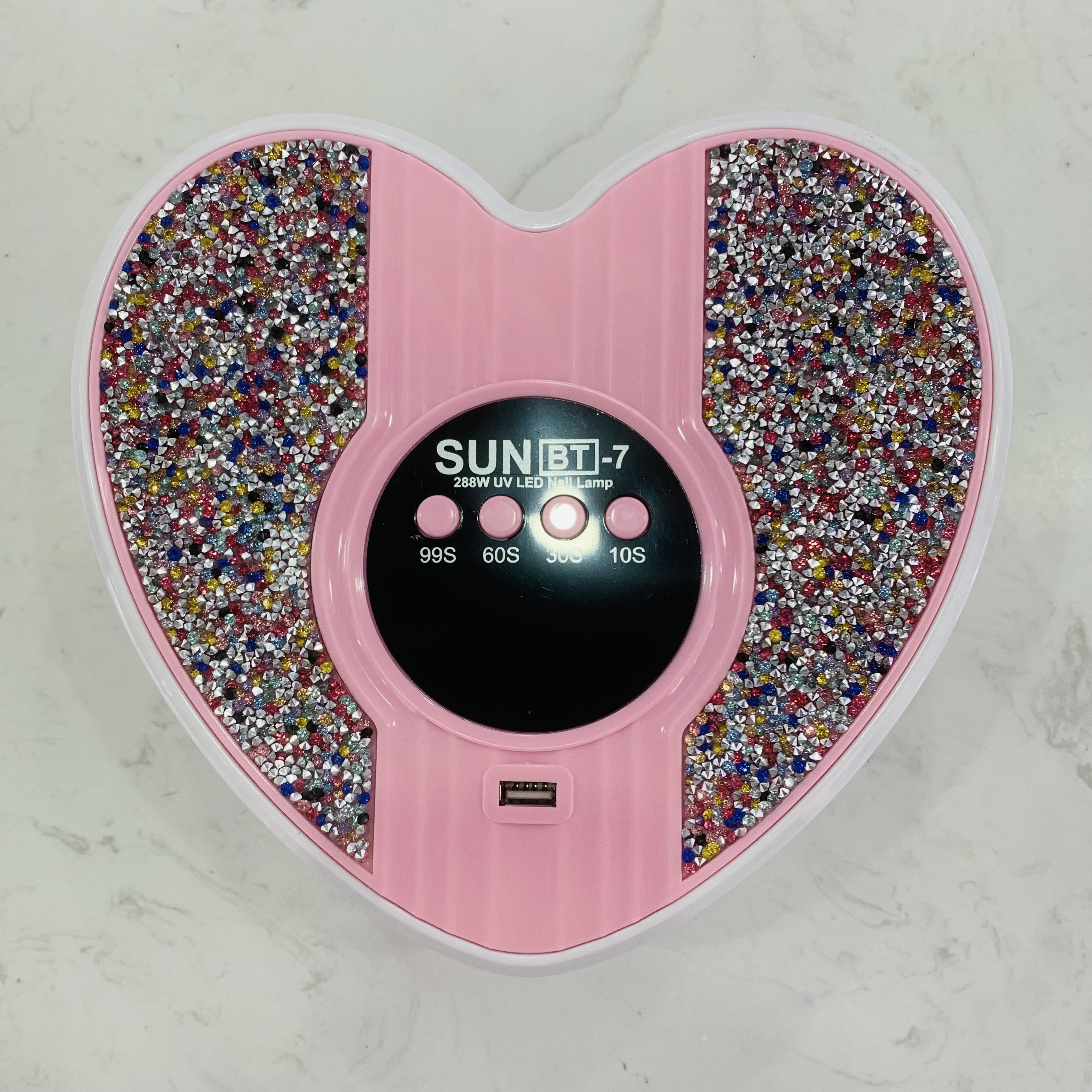 New 288W heart-shaped nail polish lamp with diamond glue dries quickly without blackening hands and features intelligent sensing details Picture