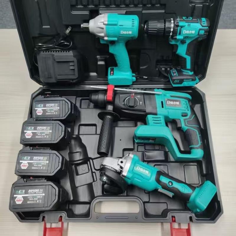 Bolte 15 Batteries Brushless Rechargeable Electric Hammer Impact Drill Lithium Battery Angle Grinder Electric Drill Wrench Universal