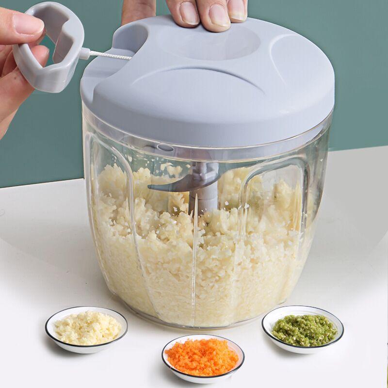 Factory Direct Supply Spot Household Multi-Function Vegetable Chopper Complementary Food Cooking Meat Grinder Manual Garlic Press Garlic Masher Pull Garlic Masher