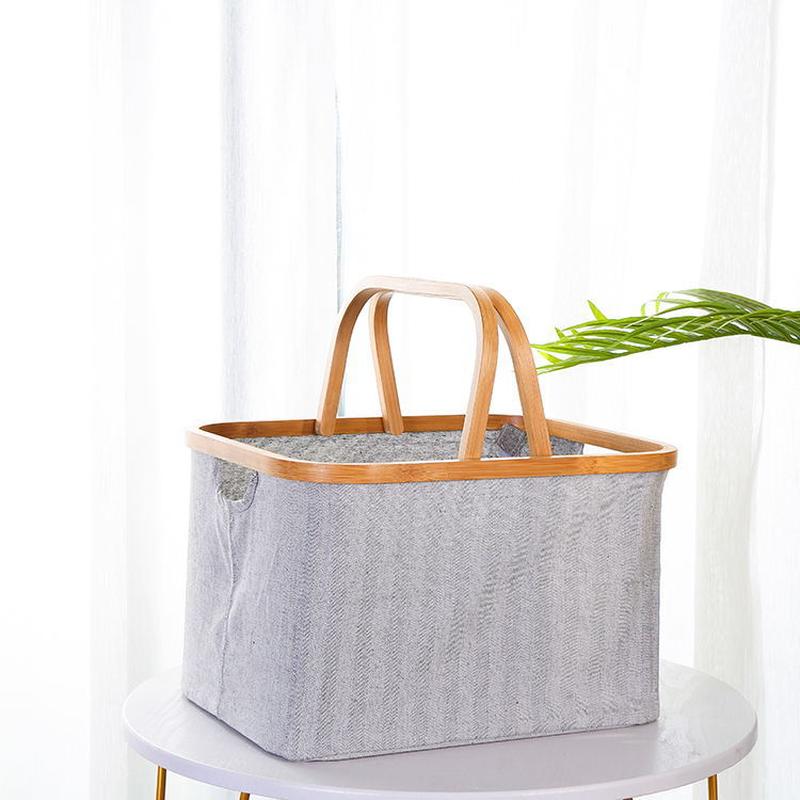 New Product Dirty Clothes Basket Bamboo Fabric Japanese Style Storage Basket Toy Sundries Storage Basket Laundry Basket Underwear Storage Basket
