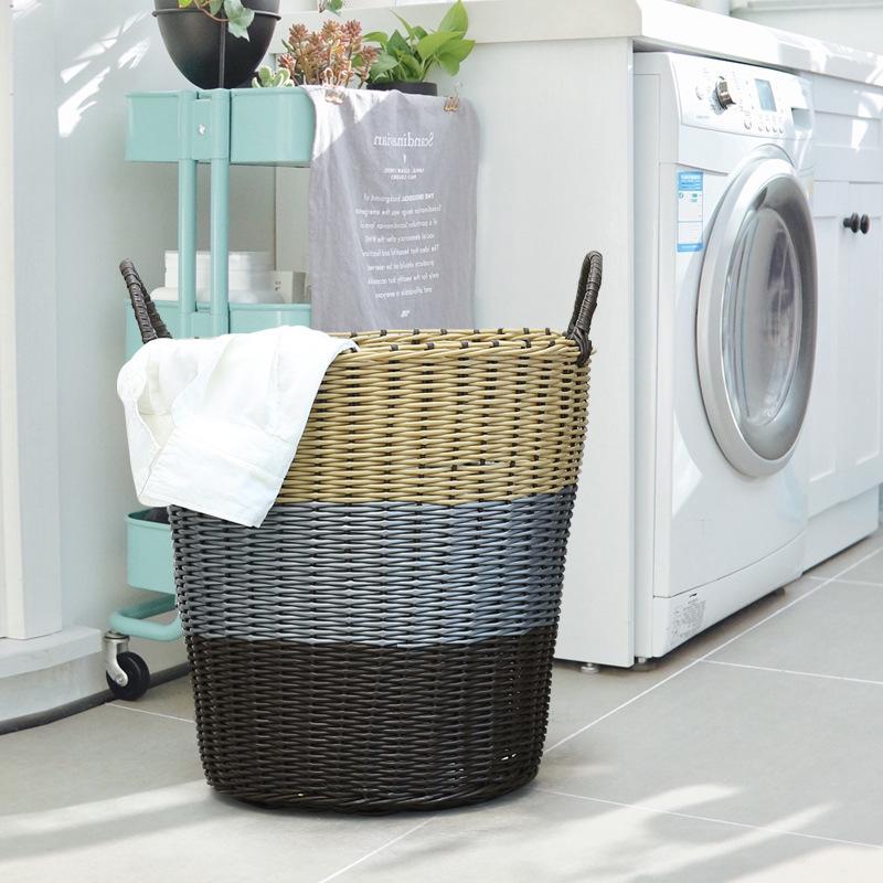laundry basket household minimalist nordic basket plastic woven dolly tub stolen clothes basket dirty clothes storage basket