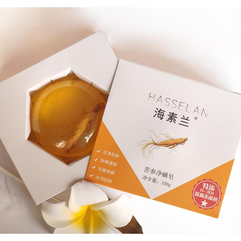 ginseng soap bitter ginseng anti-mite soap 100g face washing soap facial cleaning female male mites handmade soap wholesale hair generation