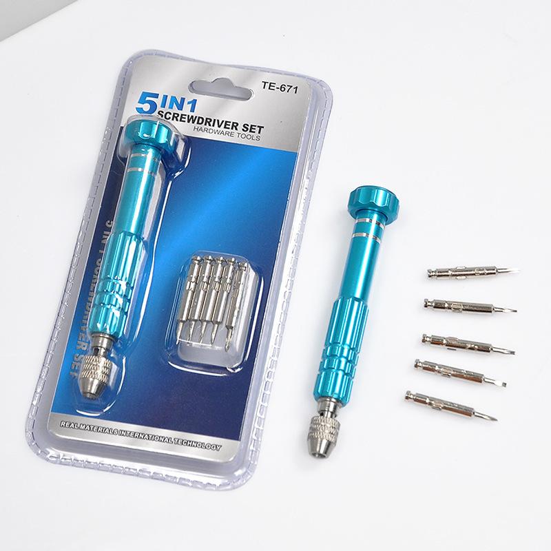 5-in-1 Screwdriver Set Multi-Function Mobile Phone Watch Disassembly Tool Screwdriver for Glasses Precision Instrument Multi-Bit