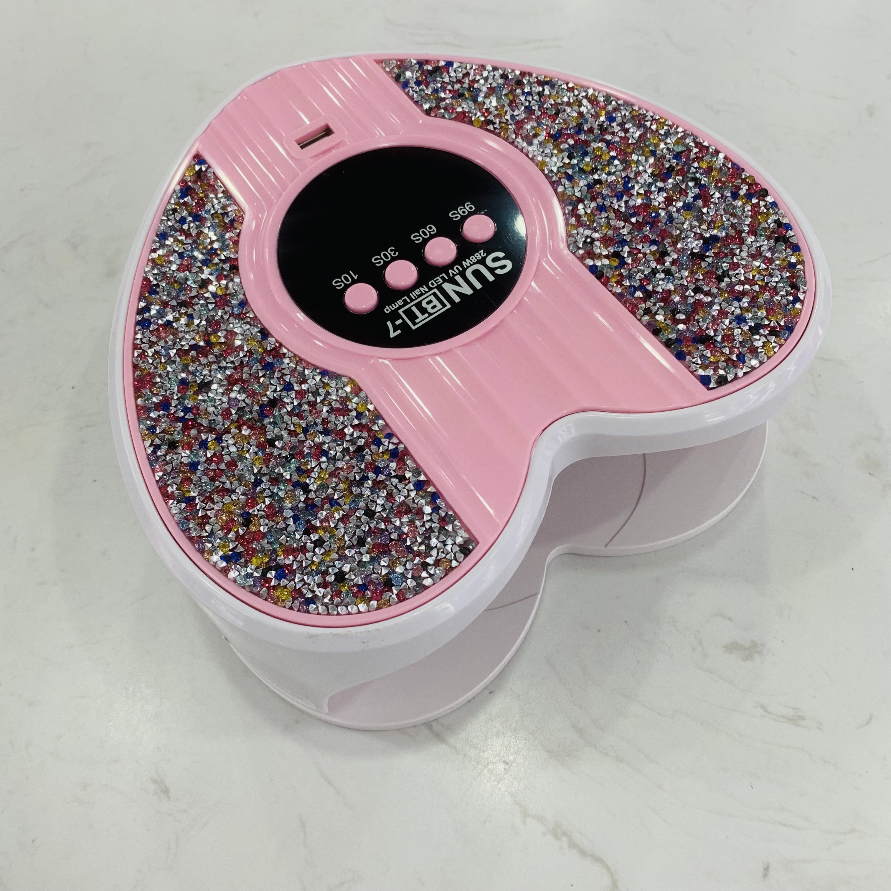 New 288W heart-shaped nail polish lamp with diamond glue dries quickly without blackening hands and features intelligent sensing Specification drawing