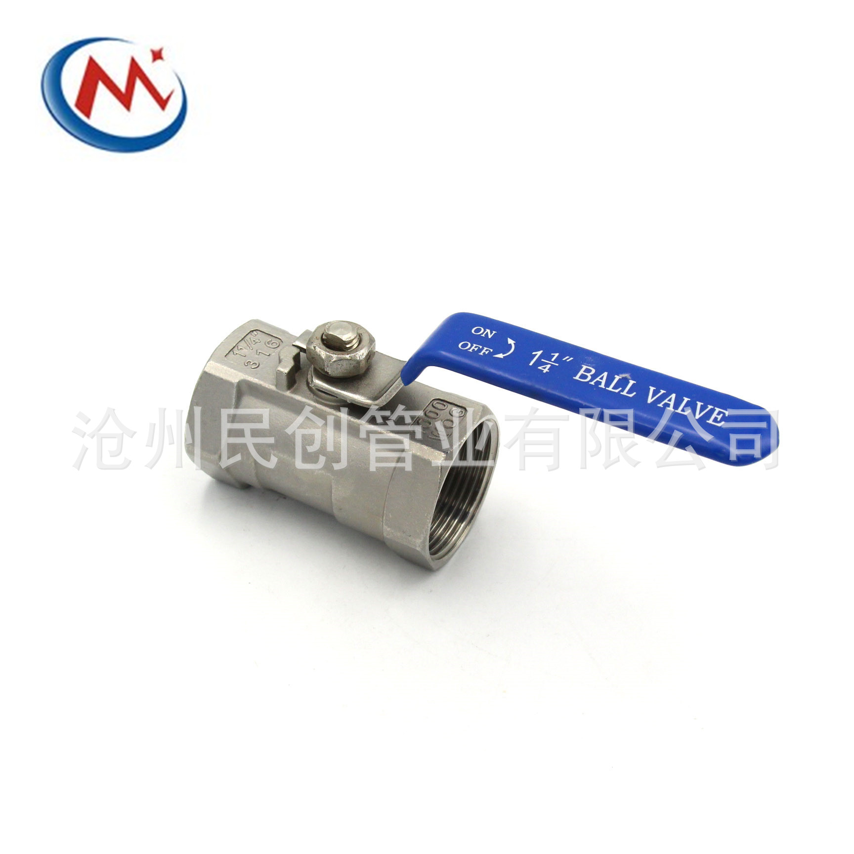 201 304 316 1/8"~4"不锈钢一片式球阀直通式丝扣阀门厂家生产 内螺纹缩径手动阀门白底实物图