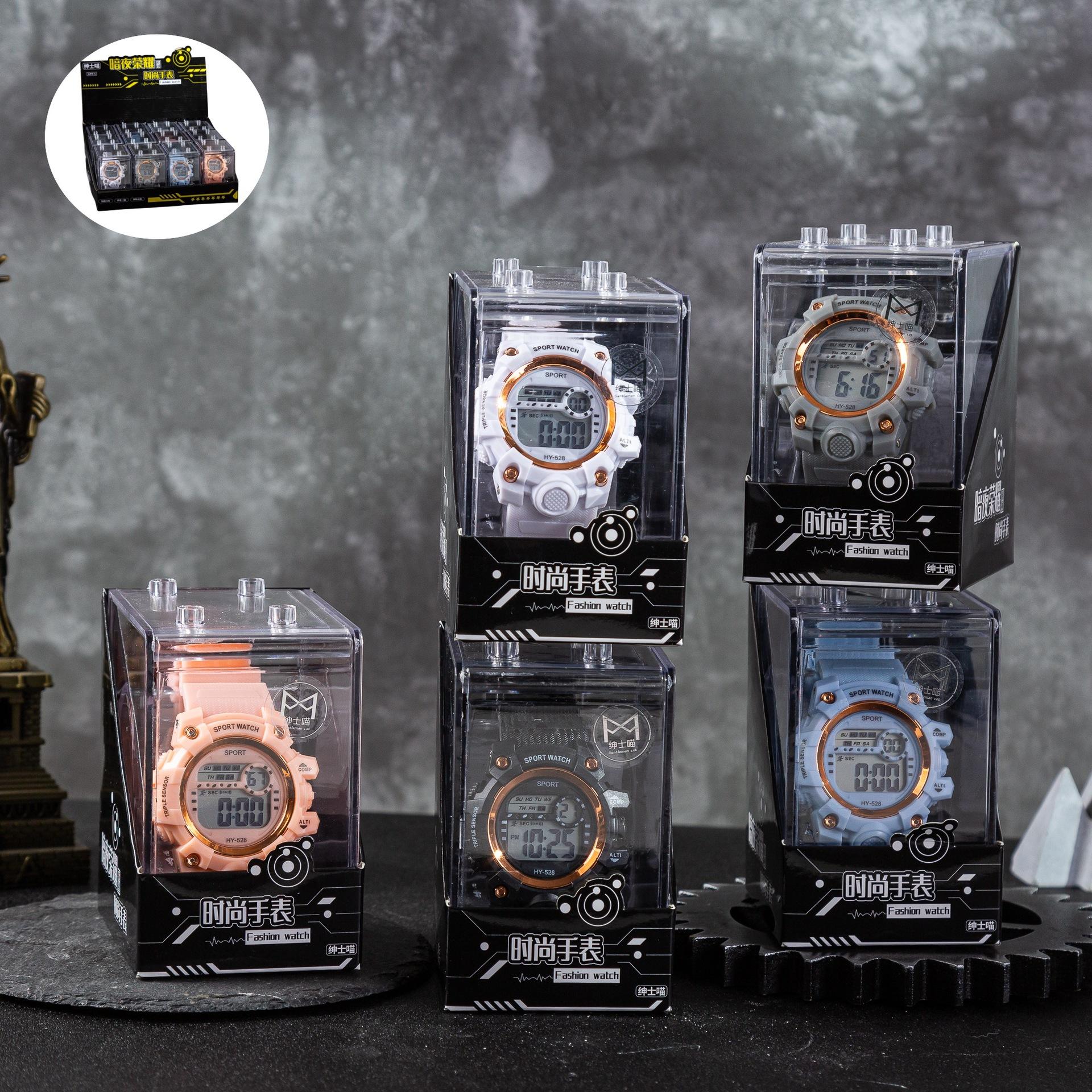 spring new macaron color electronic watch multi-function alarm timing smart watch student fashion sport watch