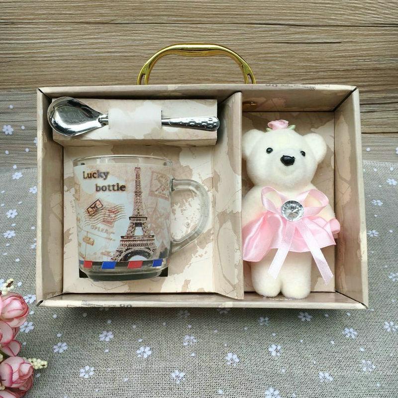 company event festival new product gift cup creative practical cost-effective gift box glass cup set tea cup agent