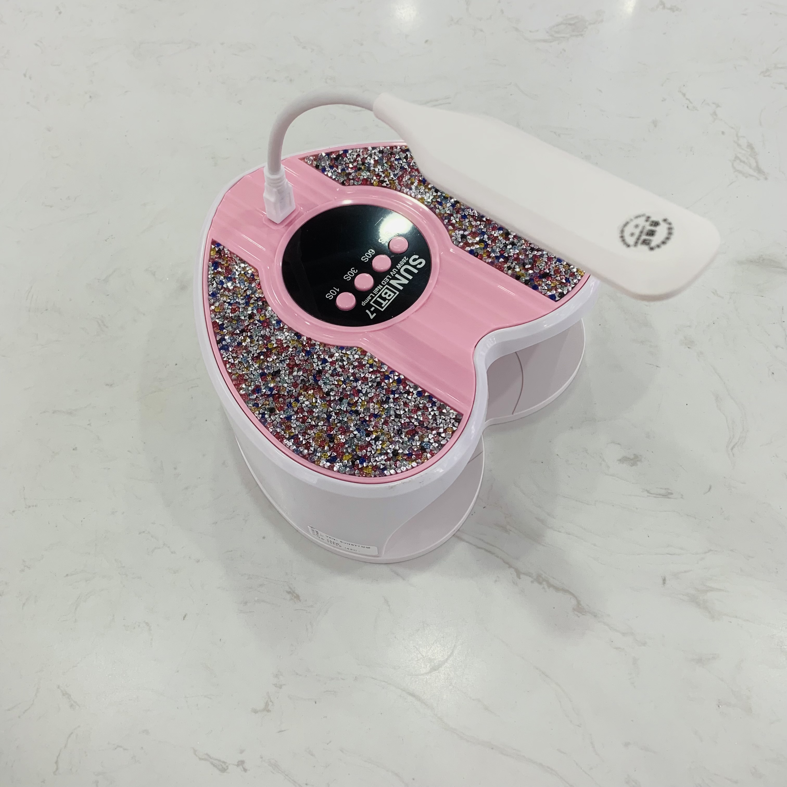 New 288W heart-shaped nail polish lamp with diamond glue dries quickly without blackening hands and features intelligent sensing Item Picture