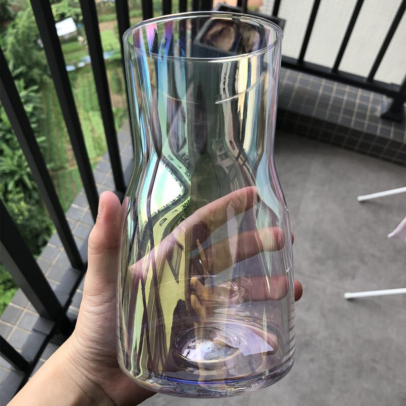 colorful electroplated glass vase damaged guaranteed compensation colorful glass flower arrangement vase artificial blown transparent glass vase