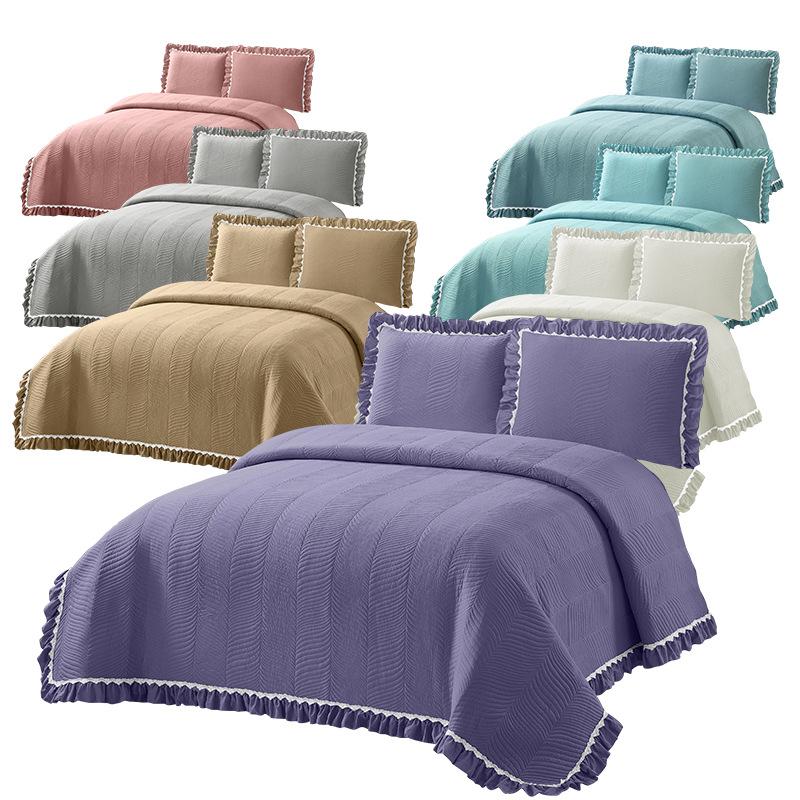 factory direct sales airable cover quilting embroidery bedspread computer embroidery bedding three sets four seasons universal