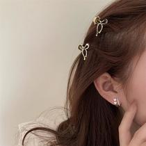 gold mini bow small jaw clip barrettes female bang clip princess hairstyle hair claw bang clip cropped hair clip barrettes side clip