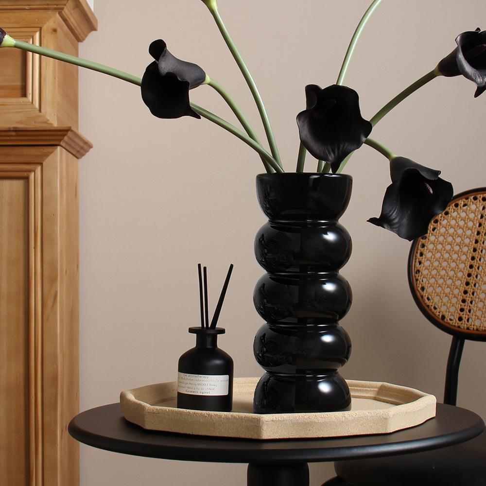 middle-ancient ceramic vase, high-grade vintage vintage silent creative hydroponics flower decoration ins style good-looking vase