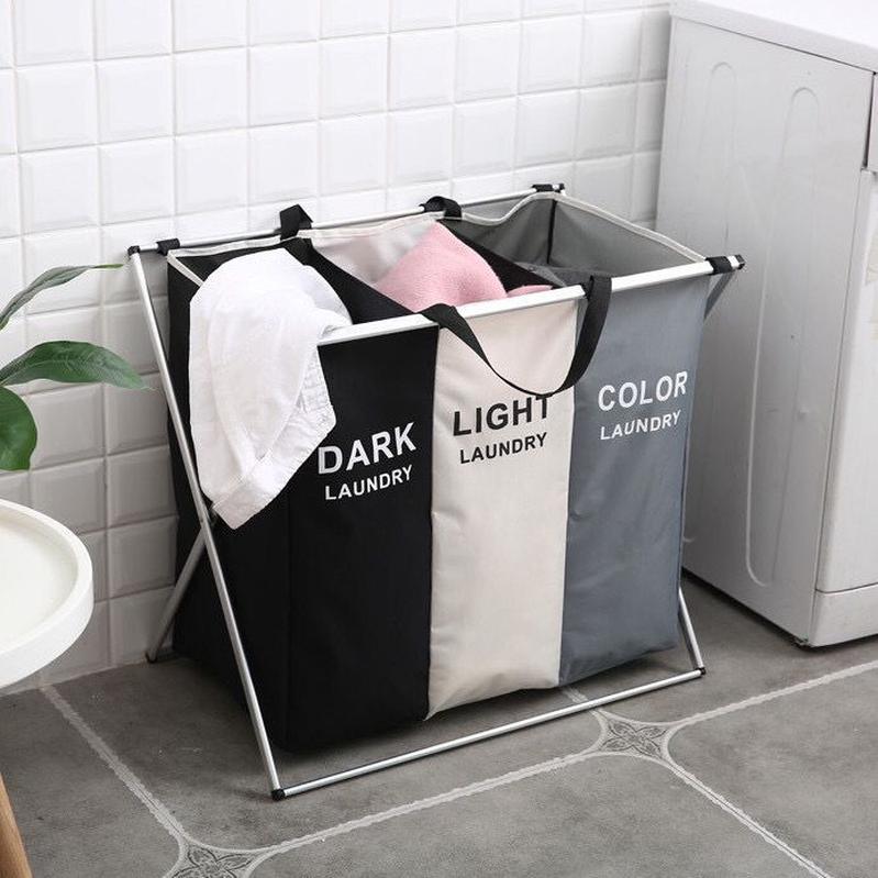laundry basket partition dirty laundry storage basket classification foldable household basket cloth storage basket