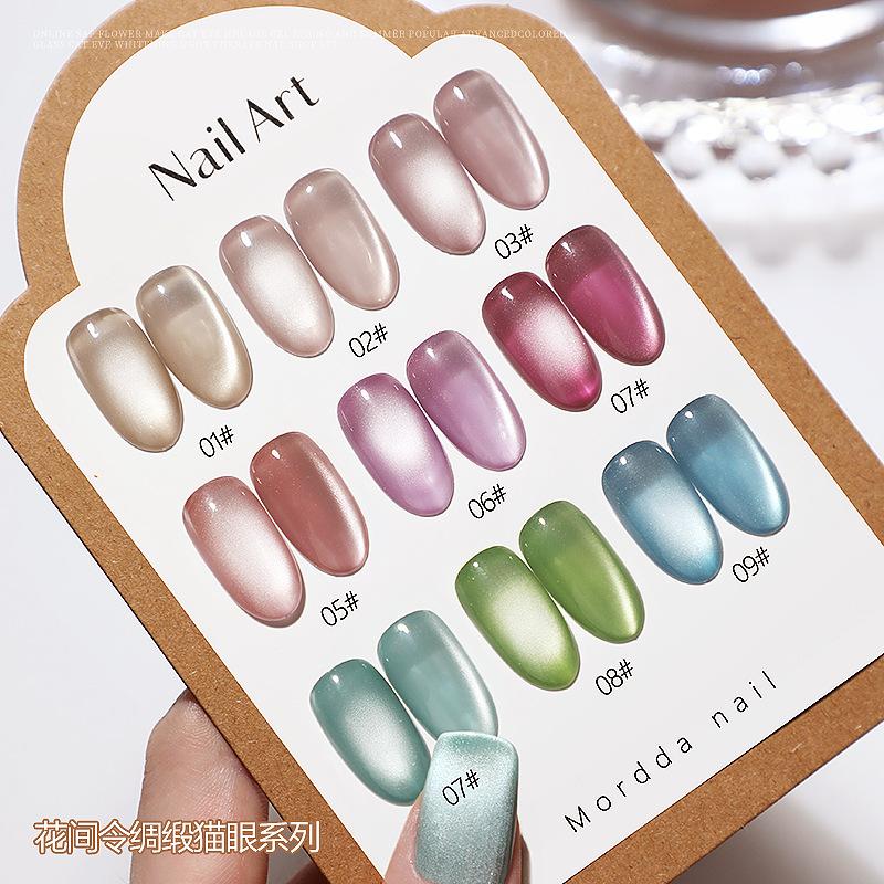 2024 internet hot flower lining eye series nail polish gel satin mirror eye nail polish source factory wholesale price