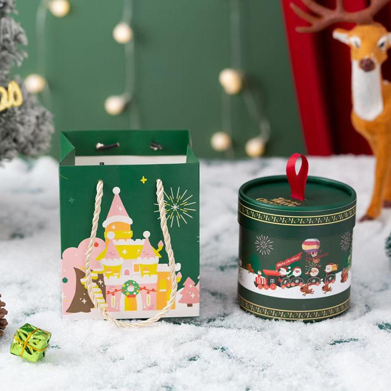 christmas eve apple packing box apple gift box candy gift box garden-shaped holding bucket empty apple box