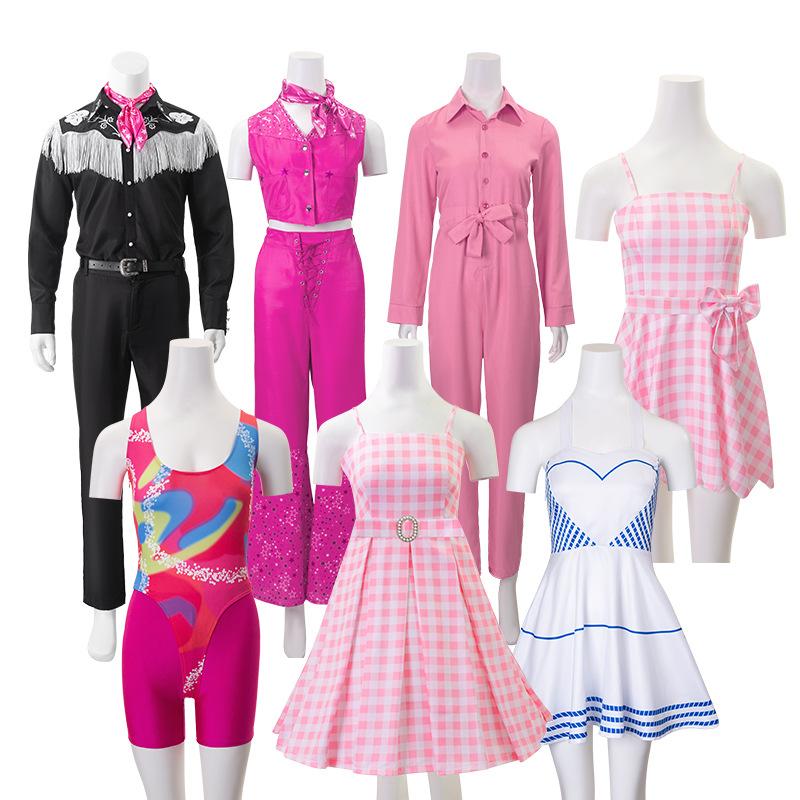 Movie Barbie Barbie Cos Costume Kenny Suit Beach Pink Dress Cosplay Halloween Costume