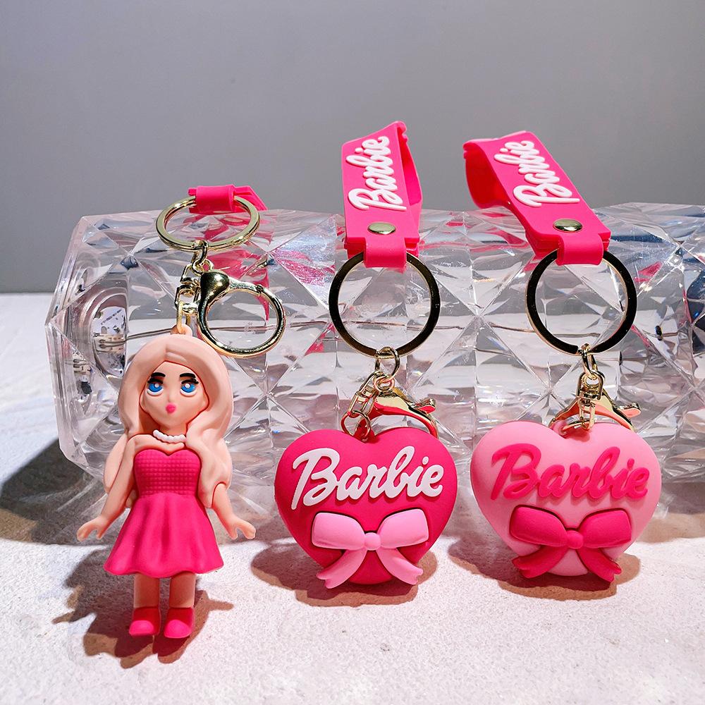 in stock barbie keychain cartoon barbie baby doll charm girls bags pendant movie cross-border new arrival