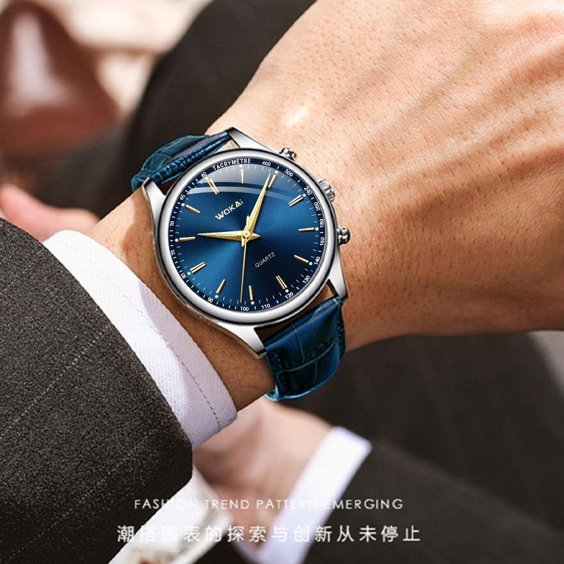 new wokai wokai business watch quartz sport watch men's casual belt watch men's watch wholesale