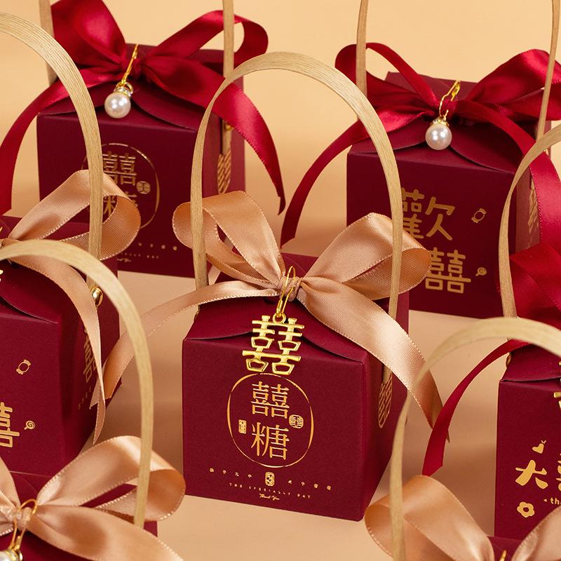 new wedding candies box portable creative wedding towel gift box new chinese personalized wedding practical gift box wholesale