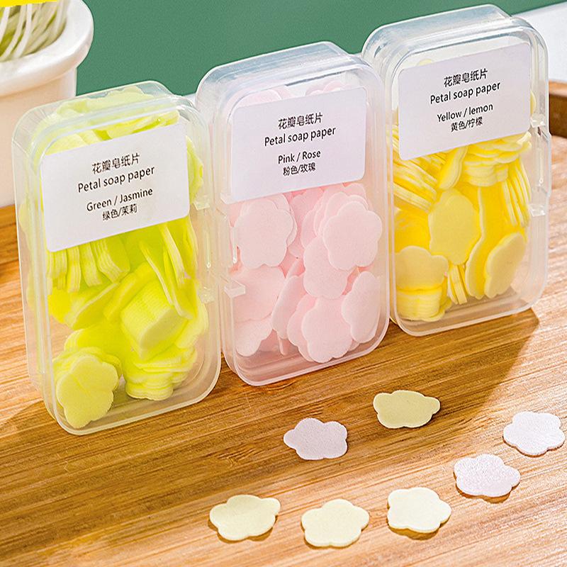 travel disposable soap slice boxed soap sheet portable hand washing tablets small soap flake mini soap flakes
