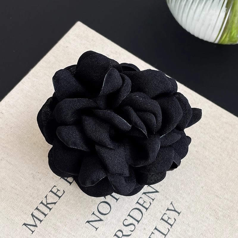 FLY1895 rose Necklace for girls, choker neck flower, black flower collar, neck strap, camellia neck accessory chain pic 8
