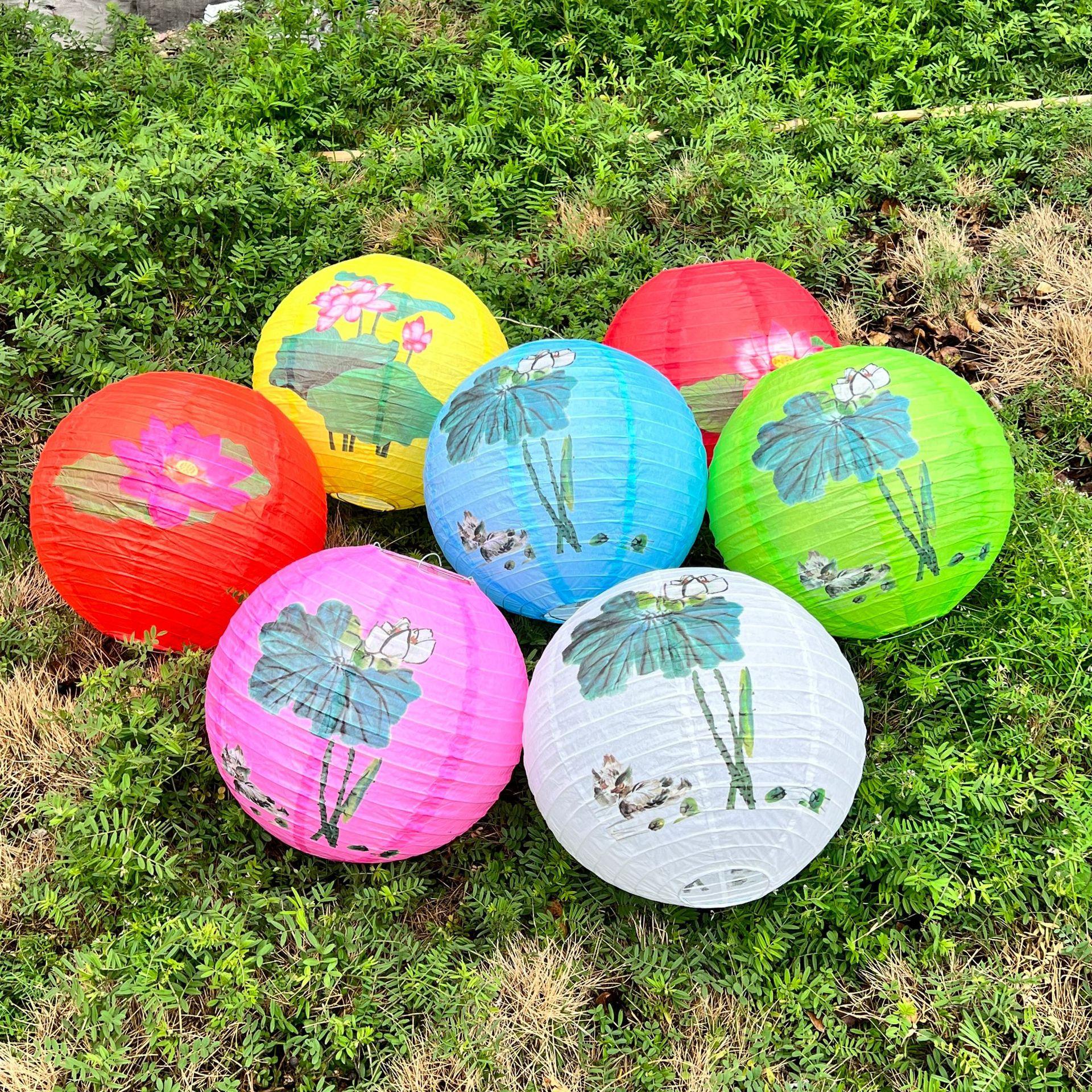 chinese style ethnic style paper lantern printing paper lantern fu character lantern festive supplies wedding spring festival decorations