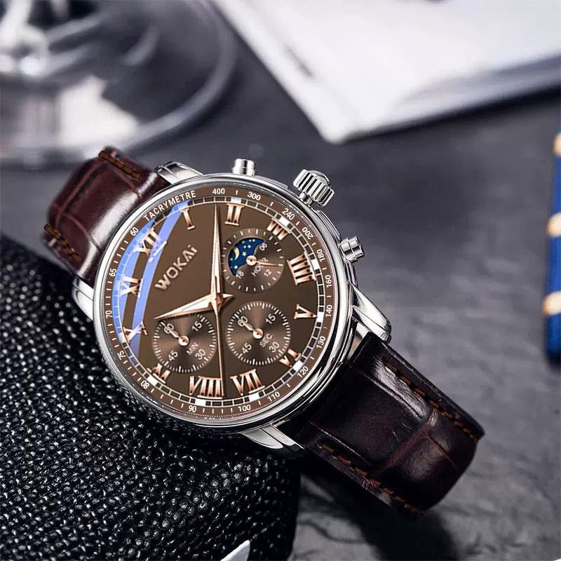 new 2024 wokai wokai business watch quartz sport watch casual belt men's watch men's watch