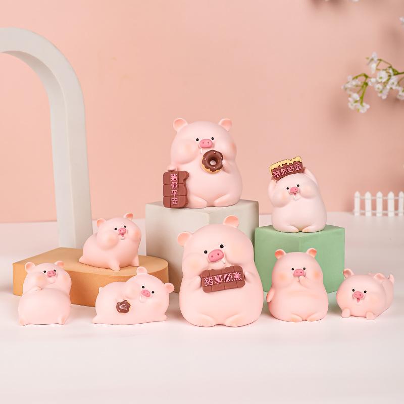 pig cute resin craft ornament cute pig student gift creative home decoration car decoration