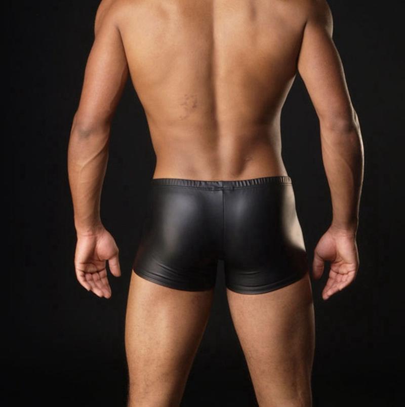 men's underwear imitation leather boxers nightclub underpants underwear cool germany sexy patent leather