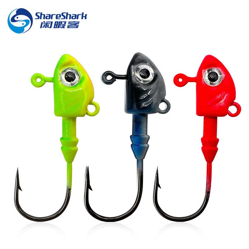Lure Fish Head Jig Hook Simution Tossing Sea Bass Fish Hook 10G-40G Soft Bait Crocheted Fish Type Jig Hook