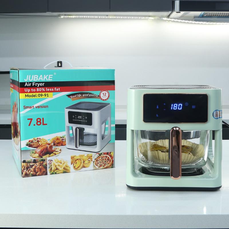 household large-capacity glass visual liner air fryer automatic intelligent transparent visual multifunctional deep frying pan