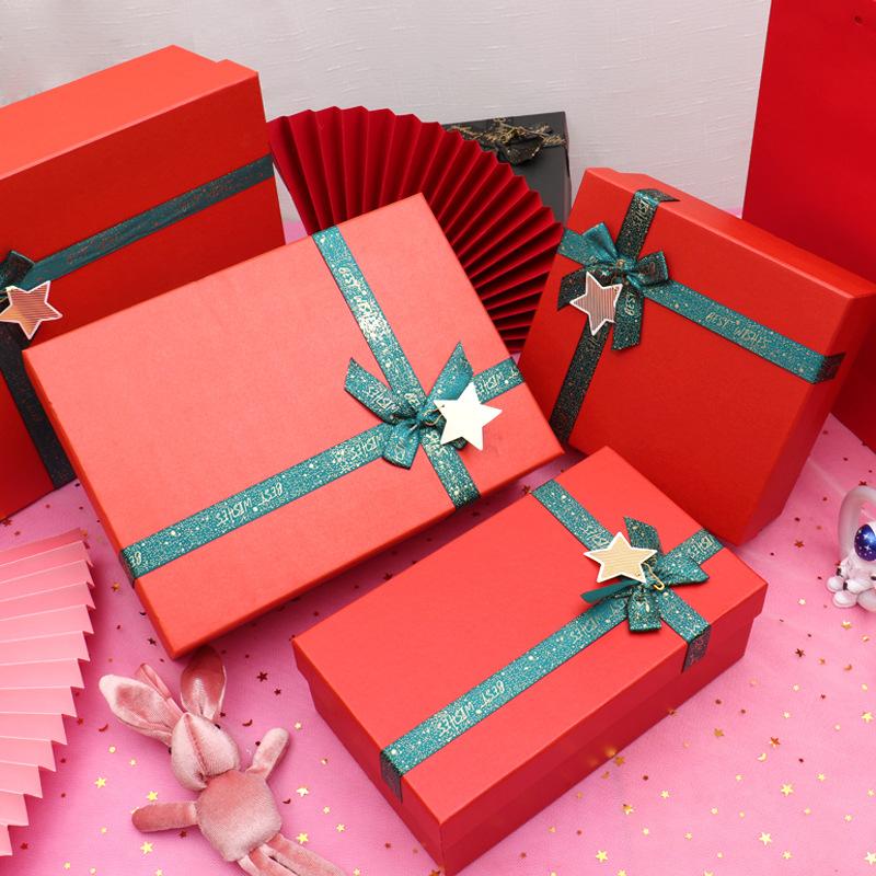 new bow new year gift box red tiandigai festive gift box christmas high-end gift box