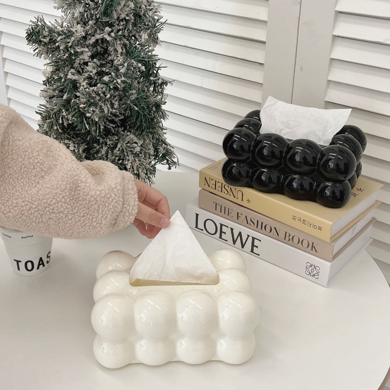X150-PP Cloud Light Luxury High Appearance Level Cloud Tissue Box, home living room tissue Box, high-end restaurant Tissue box Item Picture