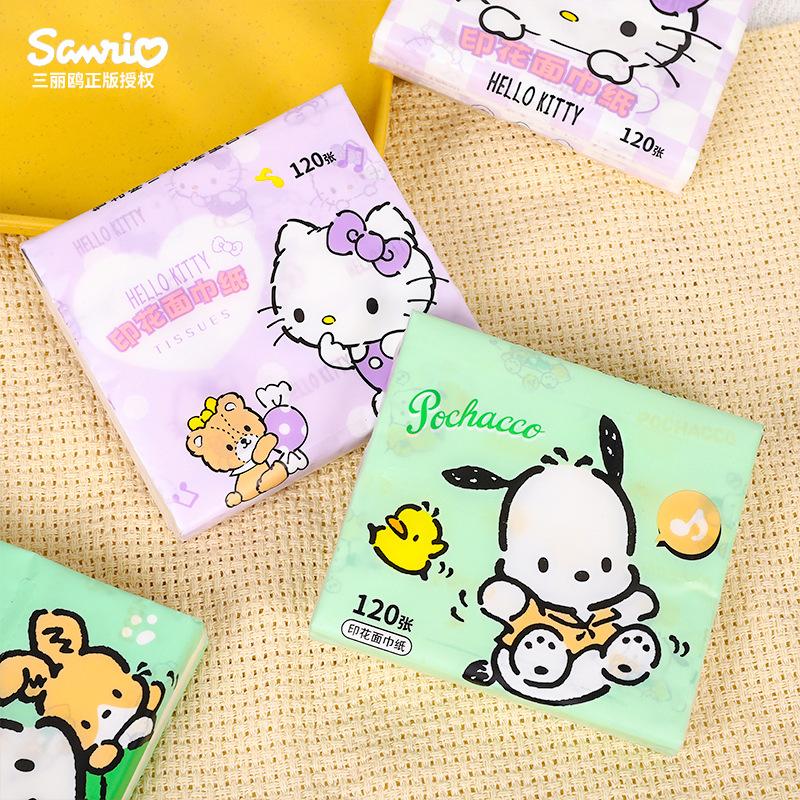 sanrio officially authorized cartoon printing paper extraction toilet paper pouch portable tissue wood pulp napkin facial tissue