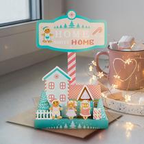 christmas home decoration wooden welcome board creative home wooden christmas decoration character scene christmas snow scene
