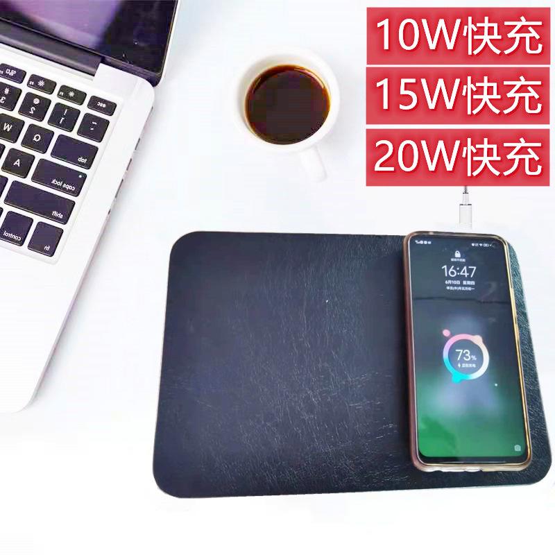 factory wireless mobile phone charging mouse pad pu ultra-thin leather wireless fast charging mouse table mat advertising painted table mat