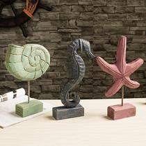 Mediterranean Style Home Decorations Starfish Seahorse Conch Living Room Wine Cabinet Decorations Ocean Theme Restaurant Decoration