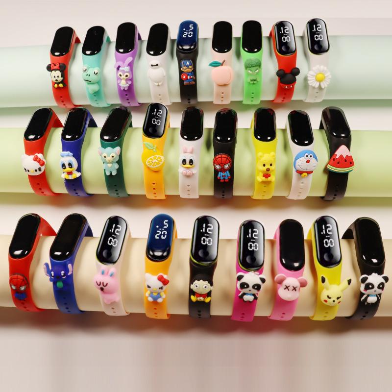 in stock lot cartoon doll children's electronic watch waterproof led touch bracelet male and female student sports watch gift