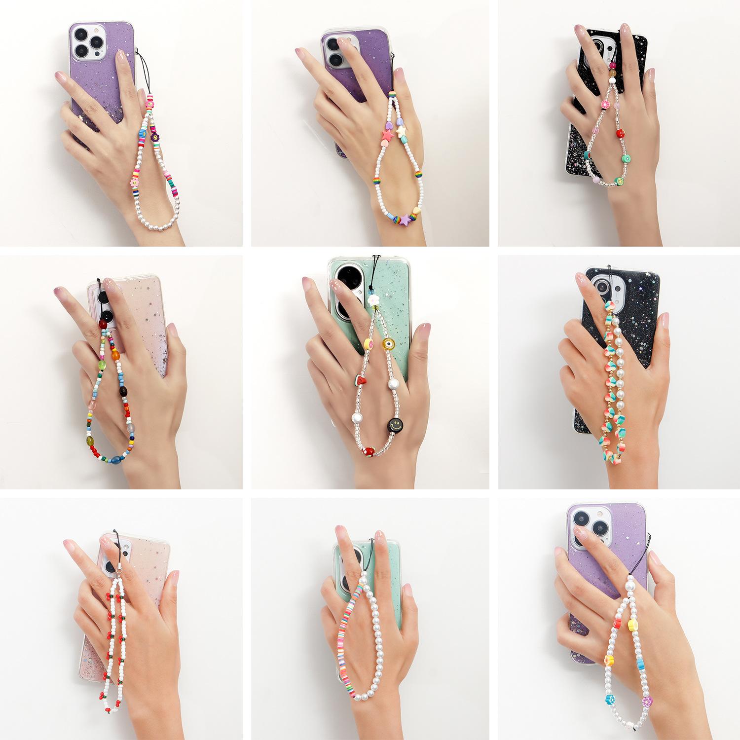 Ins Trendy Mobile Phone Chain Beaded Chain Mobile Phone Case Pendant Ornaments Hand-Woven Pendant Di