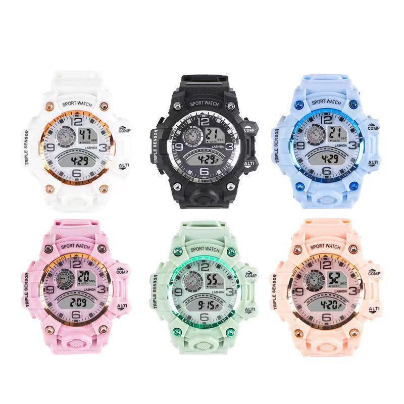 New Internet Celebrity Electronic Watch Ring Finger Electronic Sports Watch Matcha Green Men and Women Learn LED Digital Watch Student