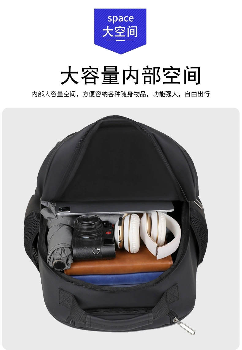 厂家 批发新款皮膜防泼水拉杆双肩背包万向轮商务旅行拉杆双肩背包详情5