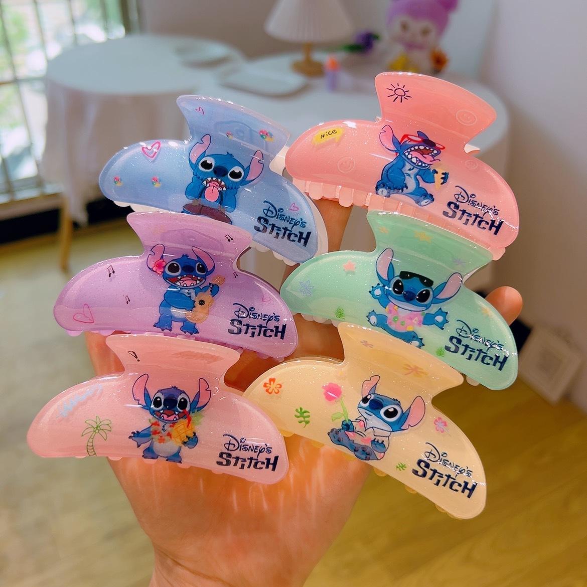 korean style children's cartoon stitch hair clip headdress claw grip catcher plate hair clip shark ponytail claw hair accessories