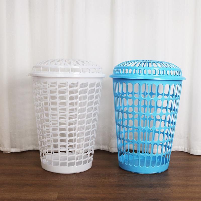 covered plastic storage basket round plastic clothes laundry baskets large capacity pp hollow out laundry basket