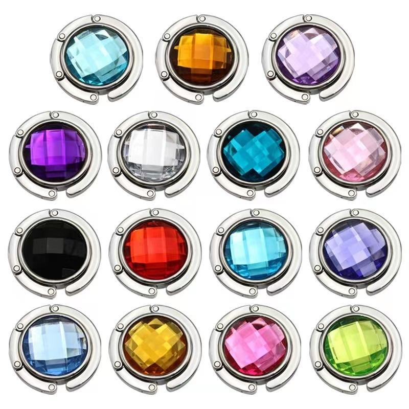 Portable Practical Folding Purse Hook Table Side Bag Bnk Bag Hanger Printable Logo Stier Epoxy Crystal
